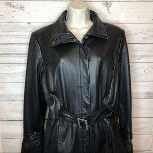 Preston & York Women’s Black Leather Jacket Zipper